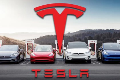 Tesla cars with testla logo