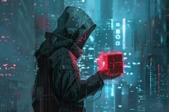 Hacker staring at a box
